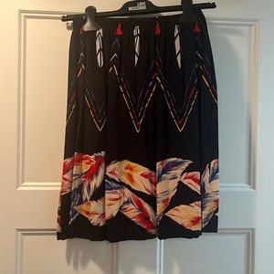 Black with feather printed skirt